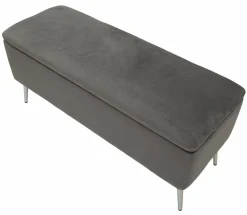 Panca elegante grigia e argento 112x42x50h cm - Aiano