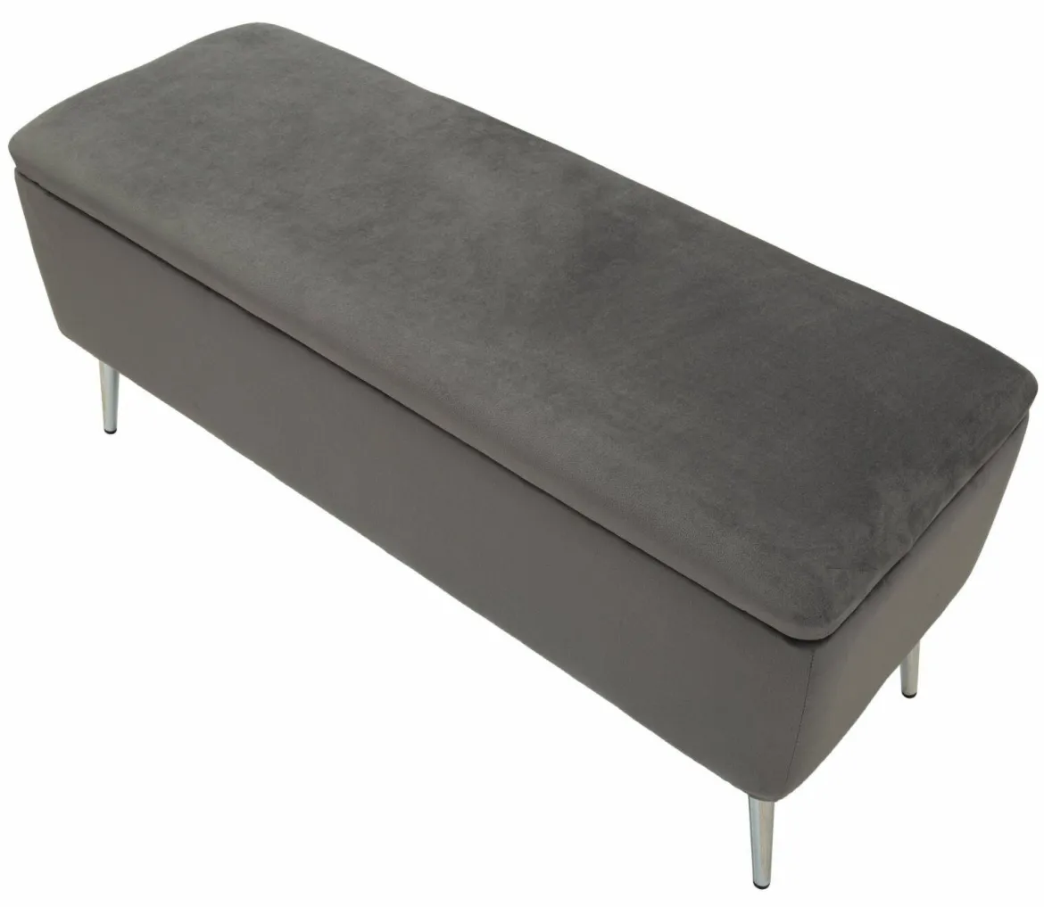 Panca elegante grigia e argento 112x42x50h cm - Aiano