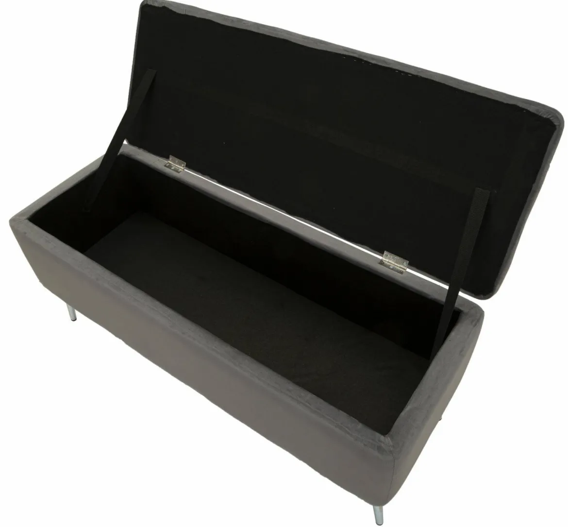 Panca elegante grigia e argento 112x42x50h cm - Aiano