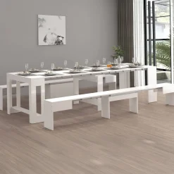 Panca estensibile bianca lucida 290x25x45h cm - Quedan
