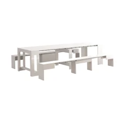 Panca estensibile bianca lucida 290x25x45h cm - Quedan