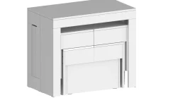 Panca estensibile bianca lucida 290x25x45h cm - Quedan