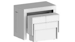 Panca estensibile bianca lucida 290x25x45h cm - Quedan