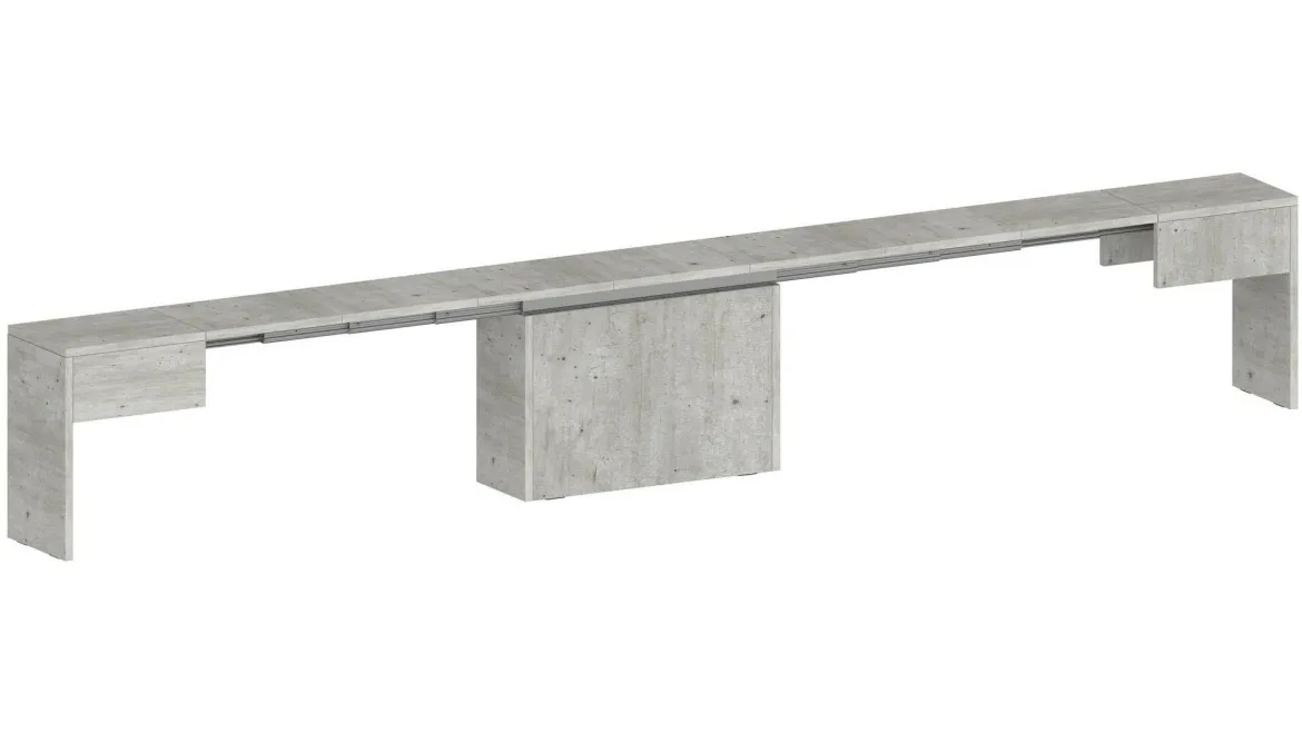 Panca estensibile cemento 290x25x45h cm - Yutu