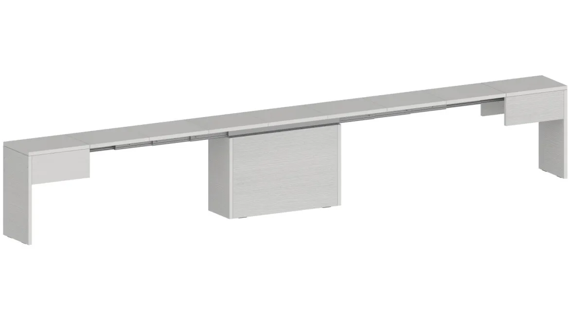 Panca estensibile da pranzo bianca lucida 290x25x45h cm - Quedan