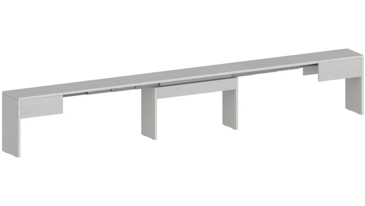 Panca estensibile da pranzo bianca lucida 290x25x45h cm - Quedan