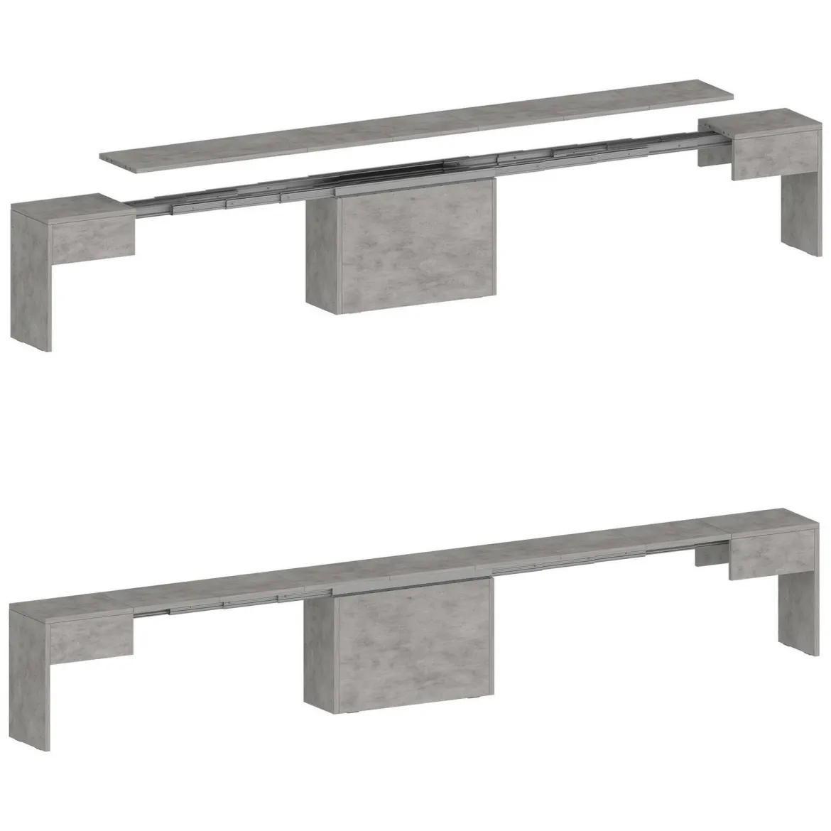 Panca grigia allungabile 290x25x45h cm - Yutu