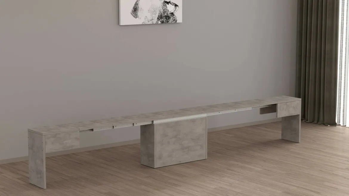 Panca grigia allungabile 290x25x45h cm - Yutu