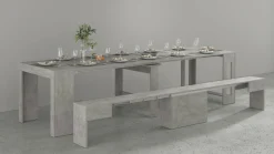 Panca grigia allungabile 290x25x45h cm - Yutu