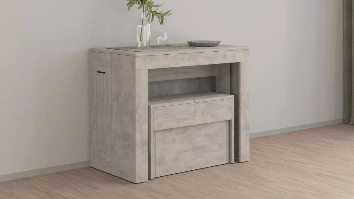 Panca grigia allungabile 290x25x45h cm - Yutu