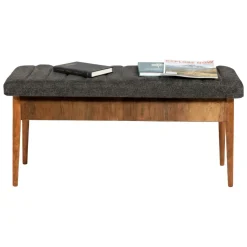 Panca Marrone Noce blu Peso Supportato 130 kg Colore Struttura blu 110x40x48h cm, Altezza Seduta 48 cm - Arielli