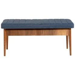Panca Marrone Noce blu Peso Supportato 130 kg Colore Struttura blu 110x40x48h cm, Altezza Seduta 48 cm - Arielli