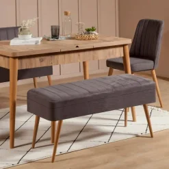 Panca Marrone Noce Nero Antracite Peso Supportato 130 kg Colore Struttura Nero 105x40x49h cm, Altezza Seduta 40 cm - Falcon