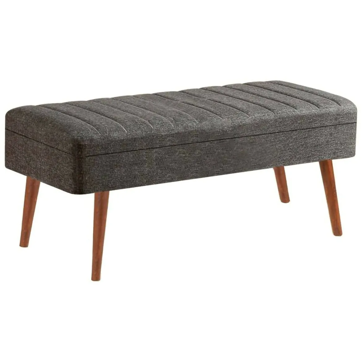 Panca Marrone Noce Nero Antracite Peso Supportato 130 kg Colore Struttura Nero 105x40x49h cm, Altezza Seduta 40 cm - Falcon