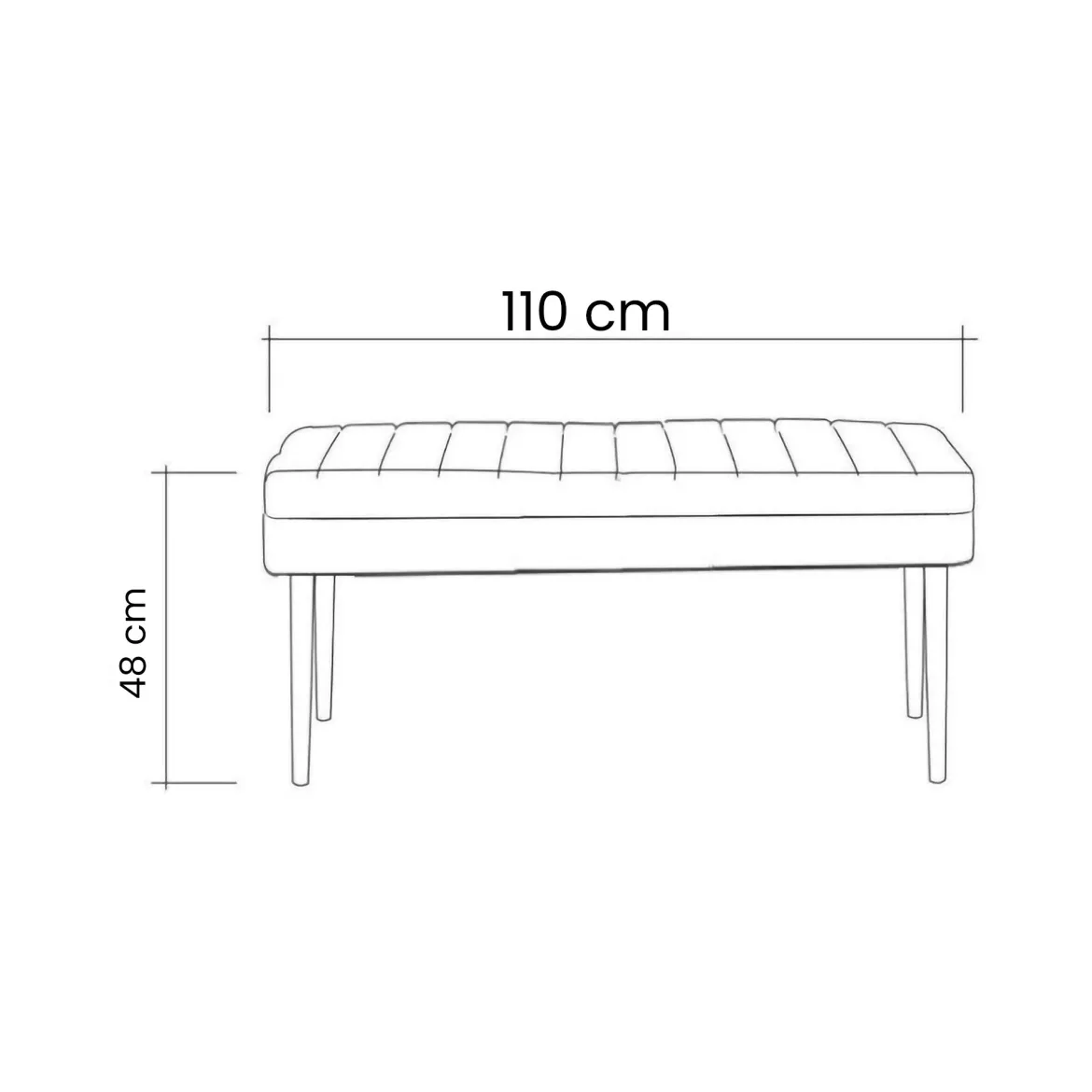 Panca Marrone Noce Nero Antracite Peso Supportato 150 kg Colore Struttura Nero 105x40x85h cm, Altezza Seduta 40 cm - Barthelemy