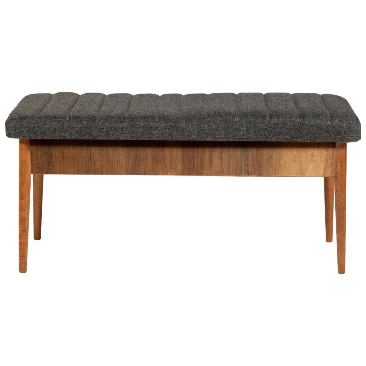 Panca Marrone Noce Nero Antracite Peso Supportato 130 kg Colore Struttura Nero 110x40x48h cm, Altezza Seduta 48 cm - Arielli