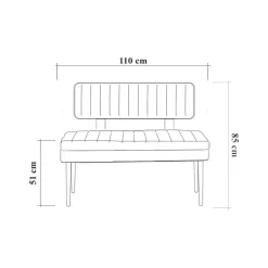 Panca Marrone Noce Nero Antracite Peso Supportato 150 kg Colore Struttura Nero 110x40x85h cm, Altezza Seduta 48 cm - Salento