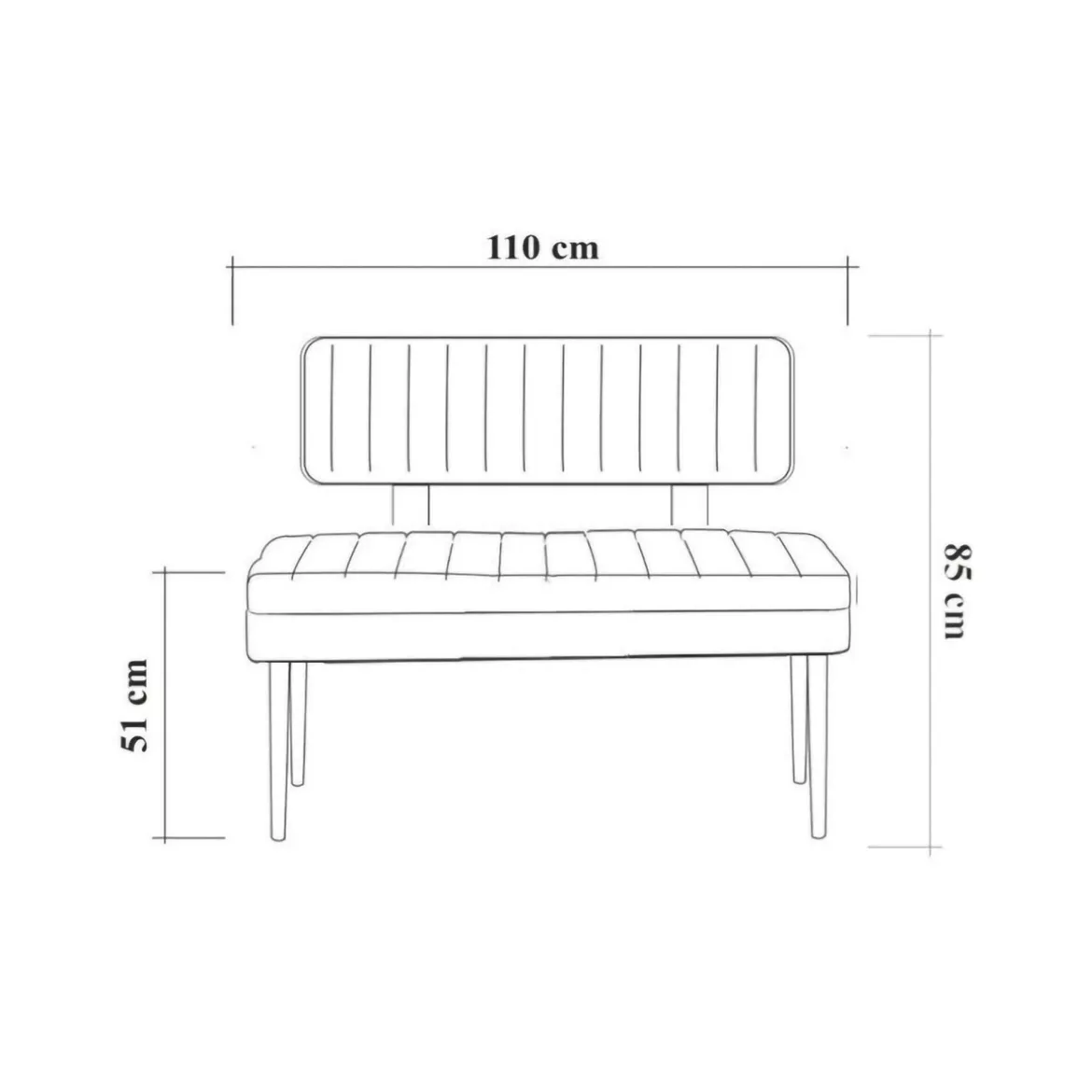 Panca Marrone Noce Nero Antracite Peso Supportato 150 kg Colore Struttura Nero 110x40x85h cm, Altezza Seduta 48 cm - Salento