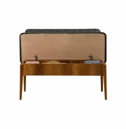 Panca Marrone Noce Nero Antracite Peso Supportato 150 kg Colore Struttura Nero 110x40x85h cm, Altezza Seduta 48 cm - Salento