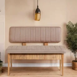 Panca Marrone Quercia Rosa Peso Supportato 150 kg Colore Struttura Rosa 110x40x85h cm, Altezza Seduta 51 cm - Salento