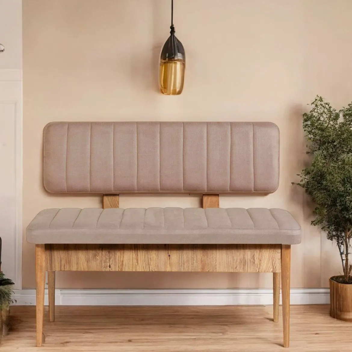 Panca Marrone Quercia Rosa Peso Supportato 150 kg Colore Struttura Rosa 110x40x85h cm, Altezza Seduta 51 cm - Salento