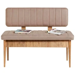 Panca Marrone Quercia Rosa Peso Supportato 150 kg Colore Struttura Rosa 110x40x85h cm, Altezza Seduta 51 cm - Salento