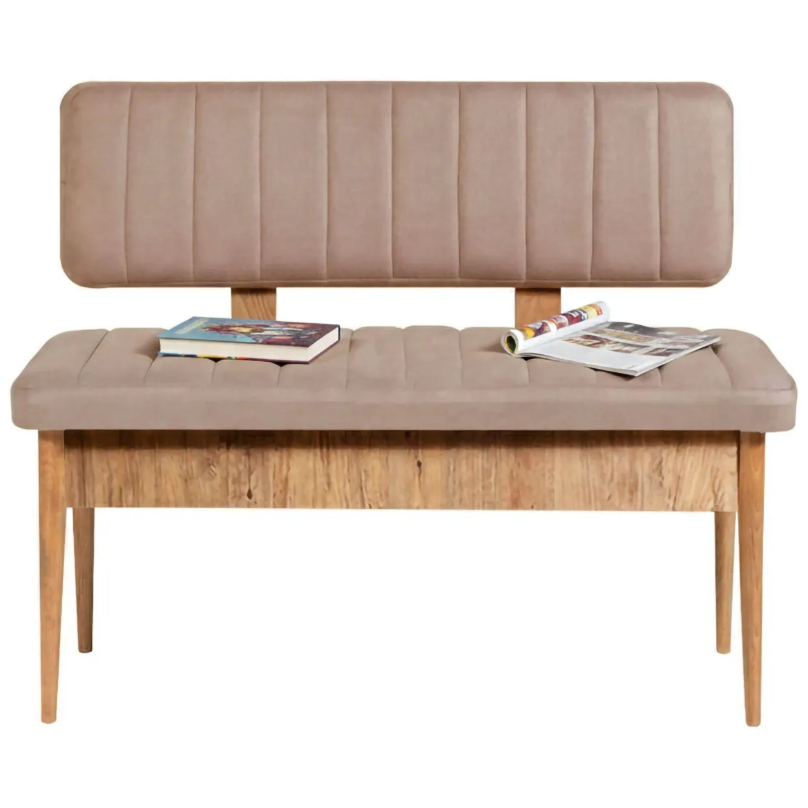 Panca Marrone Quercia Rosa Peso Supportato 150 kg Colore Struttura Rosa 110x40x85h cm, Altezza Seduta 51 cm - Salento
