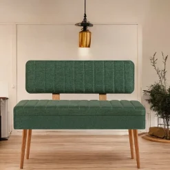 Panca Marrone Quercia Verde Peso Supportato 150 kg Colore Struttura Verde 105x40x85h cm, Altezza Seduta 40 cm - Barthelemy