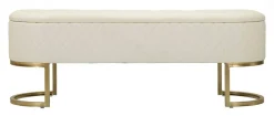 Panca shabby bianca e oro 120x40x43h cm - Golfo