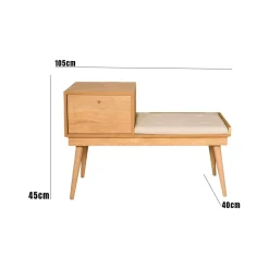 Panchetta decorativa quercia e crema 40x105x45h cm - Asolo