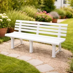 Panchina da esterno Artur, 145x49h74 cm, Bianco
