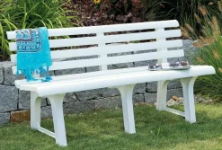 Panchina da esterno Artur, 145x49h74 cm, Bianco