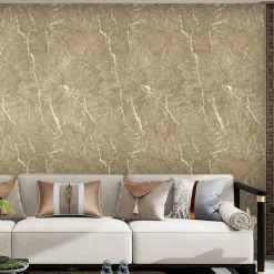Pannello Decorativo Beige Marmo set da 12, Facile da Tagliare, Facile da Installare Texture Realistica 60x0.3 cm, Isolante Acustico Scarsa Isolazione