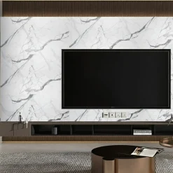 Pannello Decorativo Bianco Marmo set da 12, Facile da Tagliare, Facile da Installare Texture Realistica 60x0.3 cm, Isolante Acustico Scarsa Isolazione