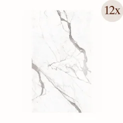 Pannello Decorativo Bianco Marmo set da 12, Facile da Tagliare, Facile da Installare Texture Realistica 60x0.3 cm, Isolante Acustico Scarsa Isolazione