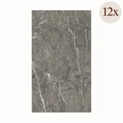 Pannello Decorativo Grigio Marmo set da 12, Facile da Tagliare, Facile da Installare Texture Realistica 60x0.3 cm, Isolante Acustico Scarsa Isolazione