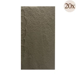 Pannello Decorativo Grigio Marrone set da 20, Facile da Tagliare, Facile da Installare Texture Realistica 60x3 cm, Isolante Acustico Buona Isolazione
