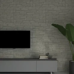 Pannello Decorativo Grigio set da 12, Facile da Tagliare, Facile da Installare Texture Realistica 60x2.5 cm, Autoestinguente - Torriana
