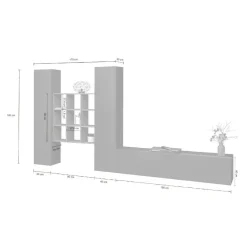 Parete attrezzata 3 ante 320cm antracite - Lome