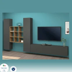 Parete attrezzata 3 ante 320cm antracite - Lome