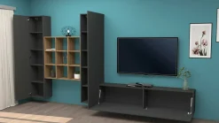 Parete attrezzata 3 ante 320cm antracite - Lome