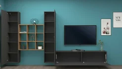 Parete attrezzata 3 ante 320cm antracite - Lome