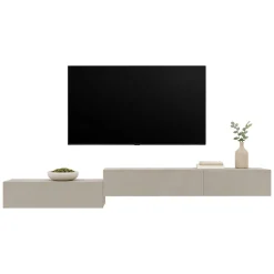 Parete Attrezzata Beige Modulabile 3 Ripiani, Apertura Battente - Gavala