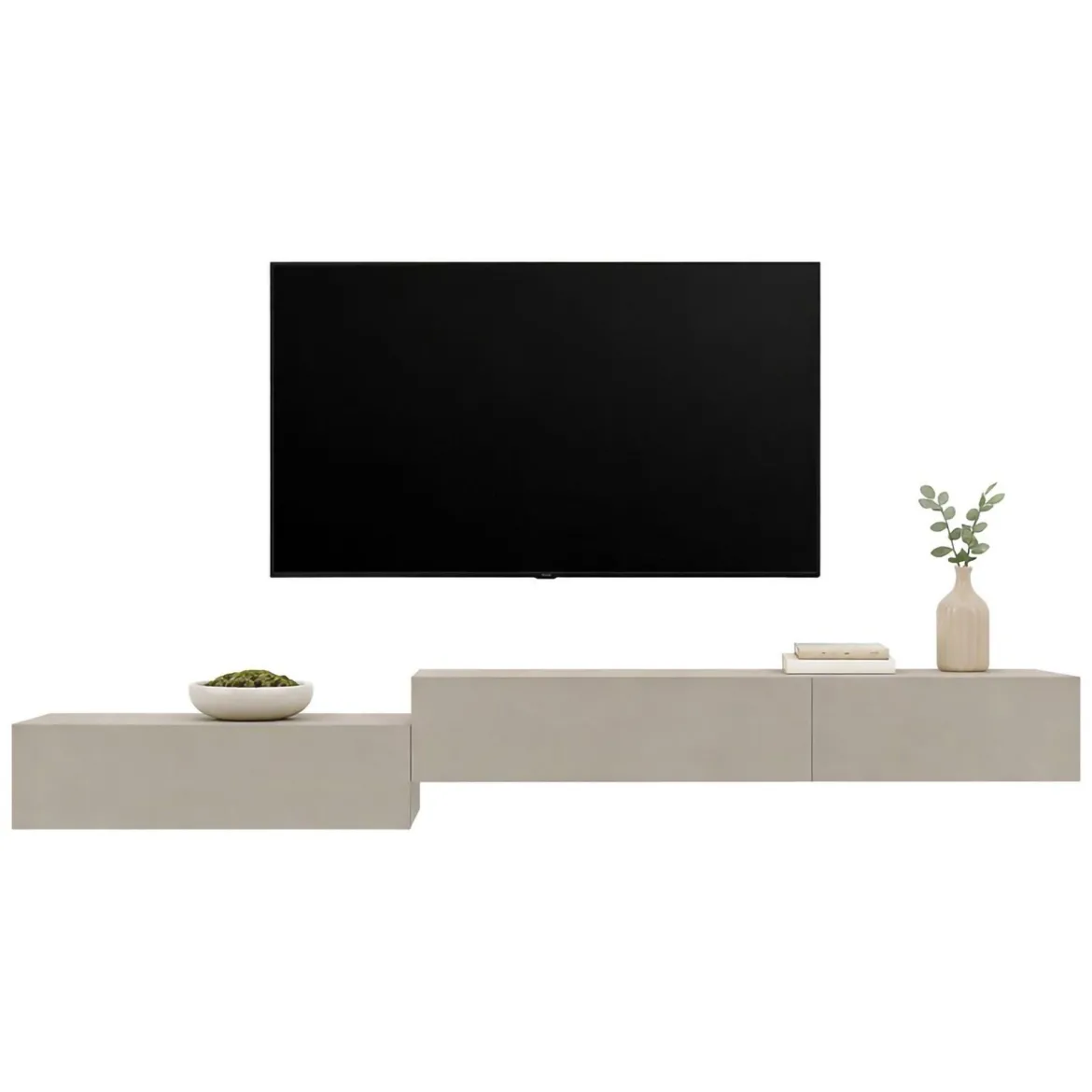 Parete Attrezzata Beige Modulabile 3 Ripiani, Apertura Battente - Gavala