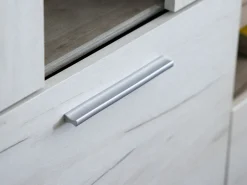 Parete Attrezzata Bianco Larice Marrone Rovere Nodi Modulabile 14 Ripiani 262x35x195h cm, Cassetti - Oggiono