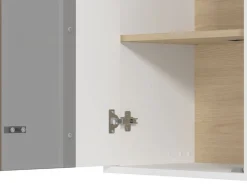 Parete Attrezzata Bianco Opaco Marrone Rovere Nodi Modulabile 8 Ripiani 299x40x192.5h cm, 10 Vani - Cimbergo