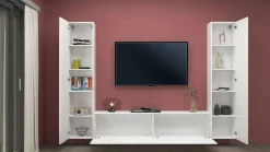 Parete attrezzata in legno 290cm antracite e acero - Arga