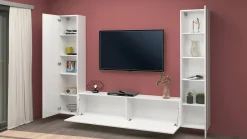 Parete attrezzata in legno 290cm antracite e acero - Arga