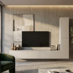 Parete Attrezzata in Legno Nobilitato Beige