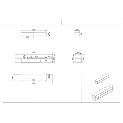 Parete Attrezzata Marrone Noce Bianco Modulabile 6 Ripiani, 3 Ante - Gais